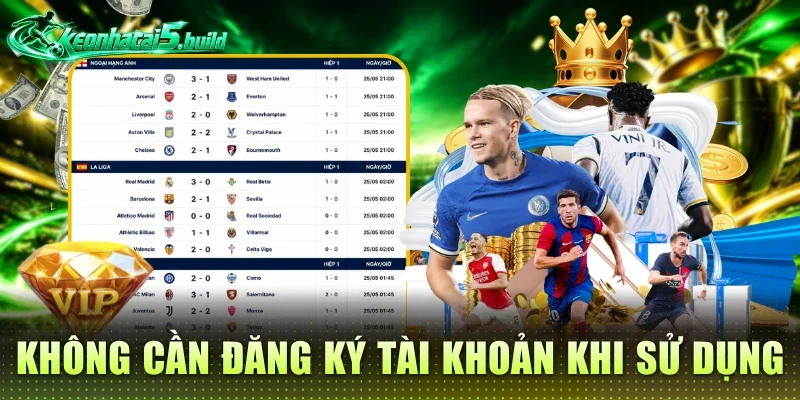 Không cần đăng ký tài khoản khi sử dụng các tiện ích